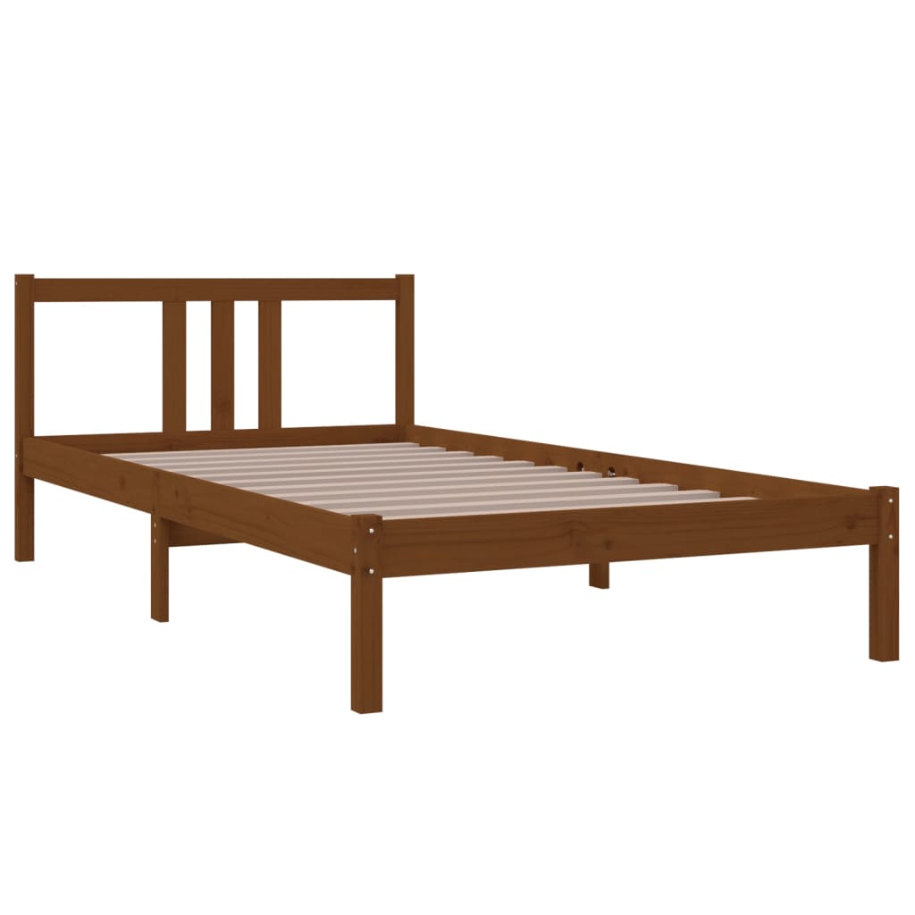 vidaXL Estrutura de cama 100x200 cm madeira maciça castanho mel