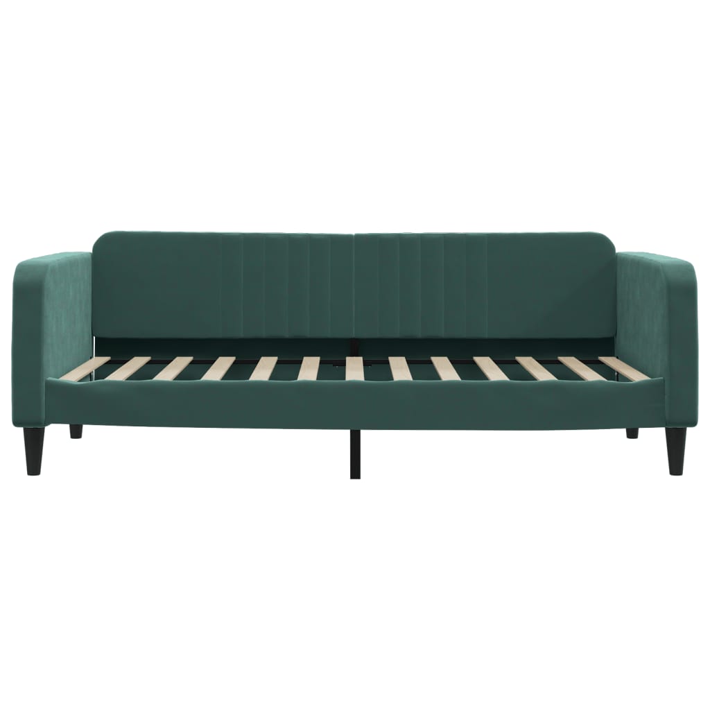 vidaXL Sofá-cama 90x200 cm veludo verde-escuro