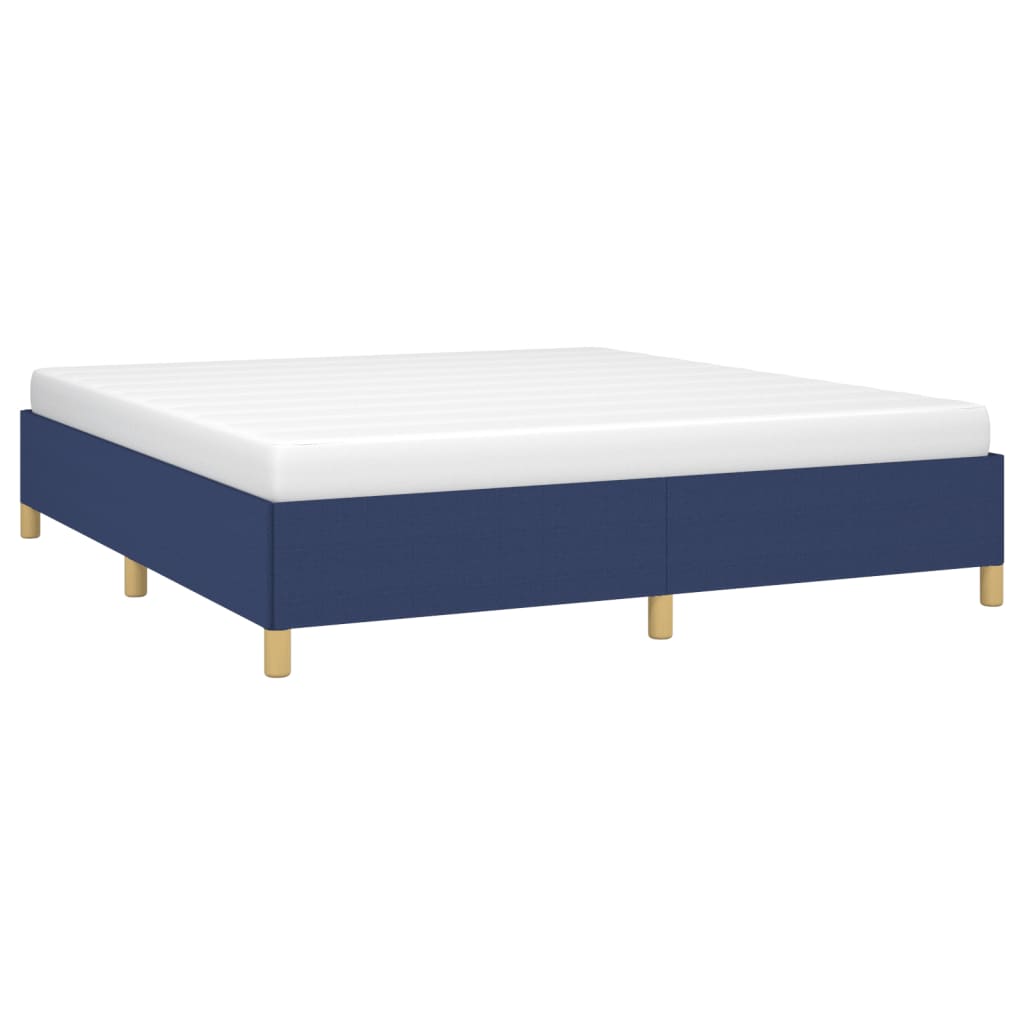 vidaXL Estrutura de cama sem colchão 160x200 cm tecido azul