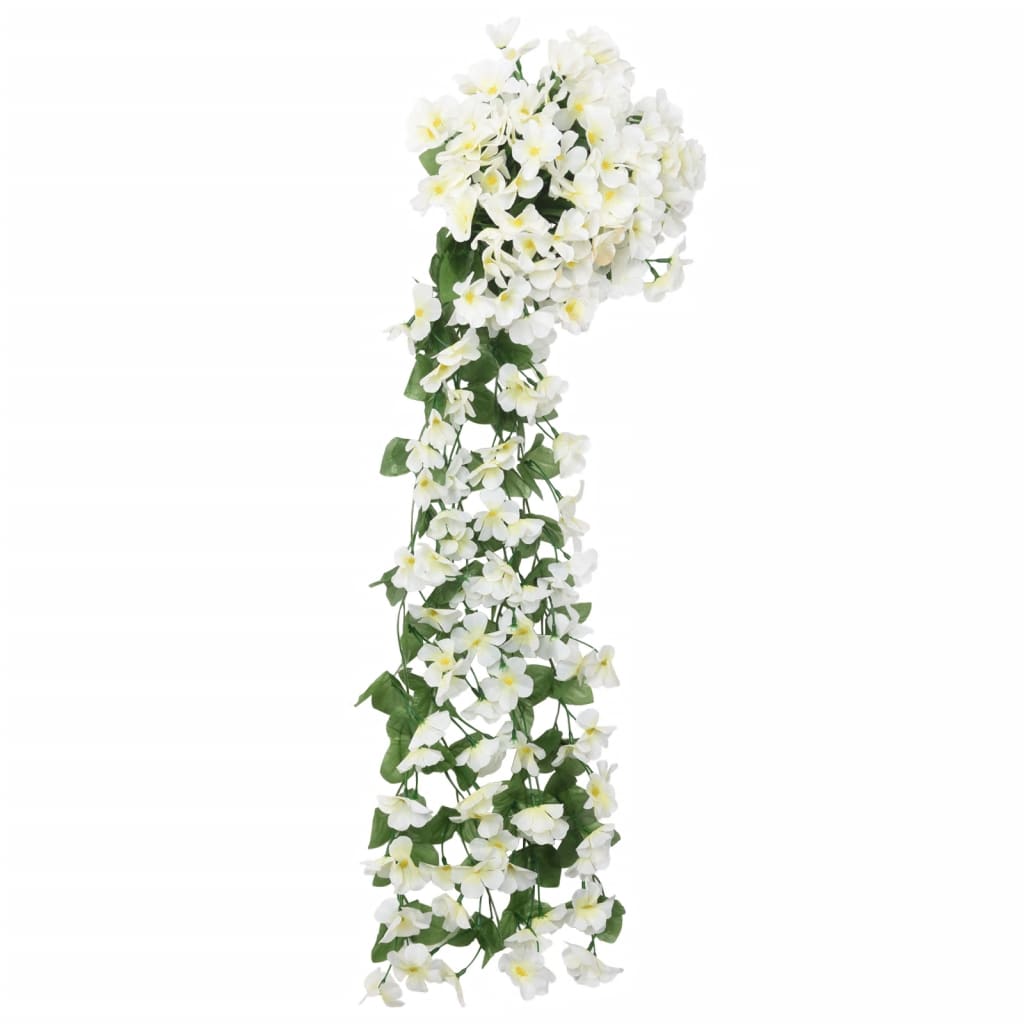 vidaXL Grinaldas de flores de Natal 3 pcs 85 cm branco