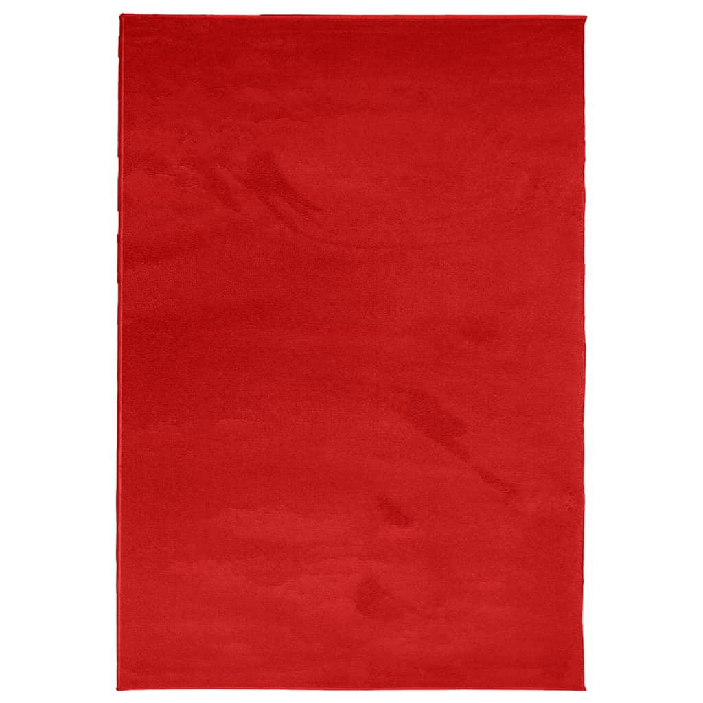 vidaXL Tapete de pelo curto OVIEDO 120x170 cm vermelho