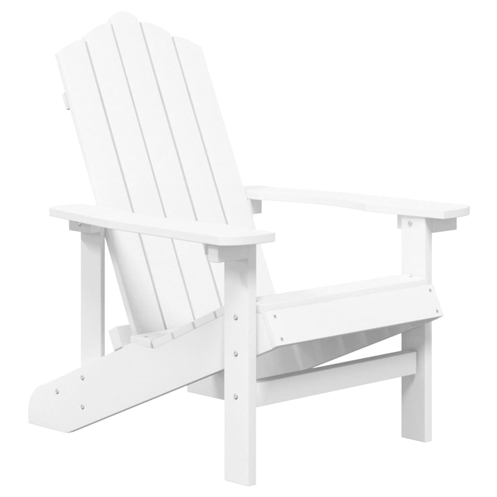 vidaXL Cadeira de jardim Adirondack com mesa PEAD branco