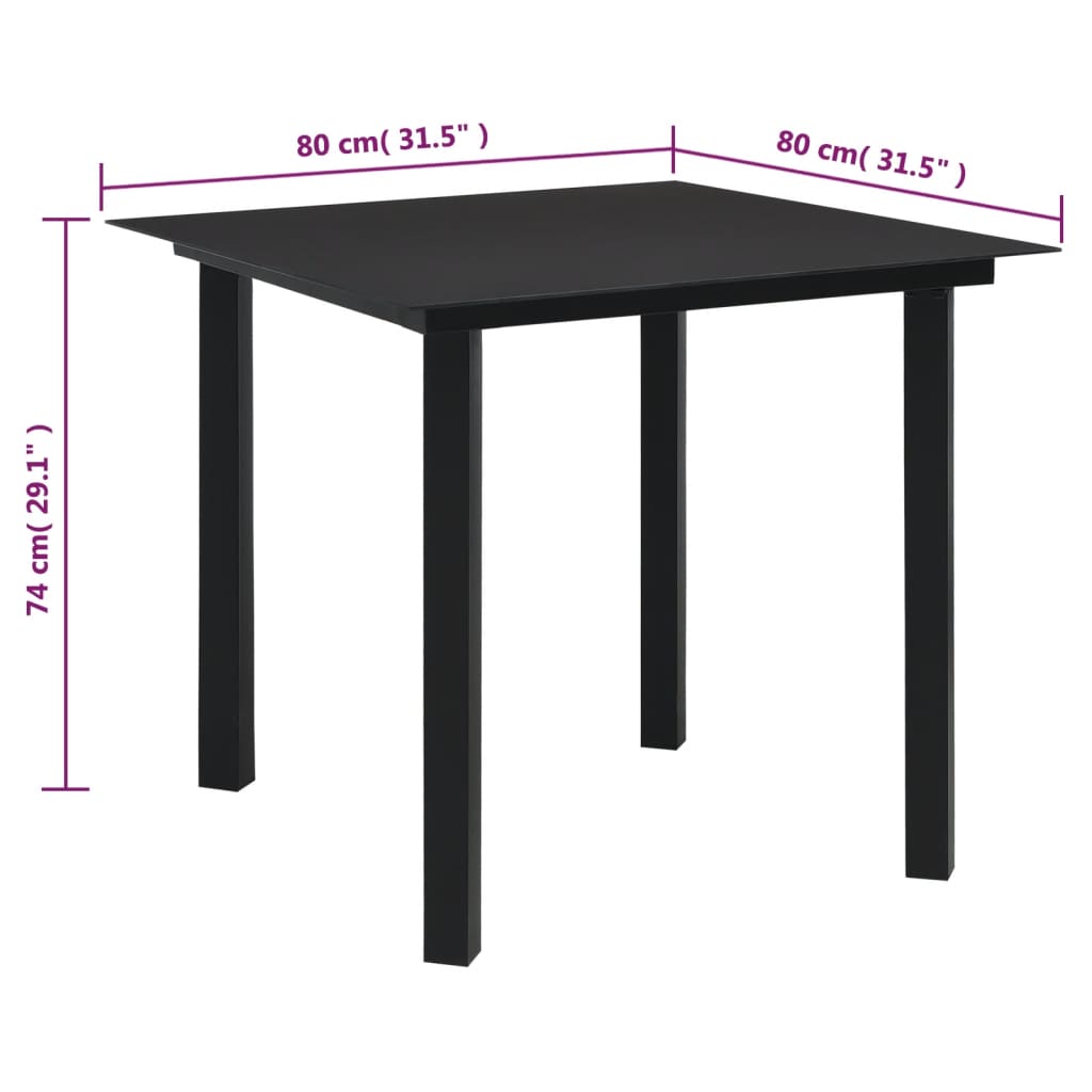 vidaXL Conjunto de jantar para jardim 5 pcs vime PVC preto