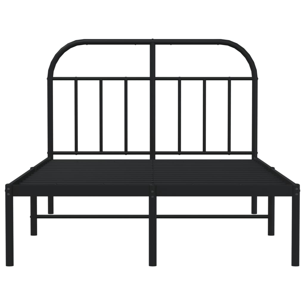 vidaXL Estrutura de cama com cabeceira 120x190 cm metal preto