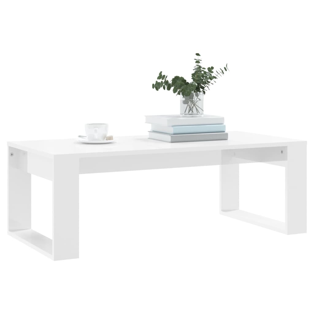 vidaXL Mesa de centro 102x50x35 cm derivados madeira branco brilhante