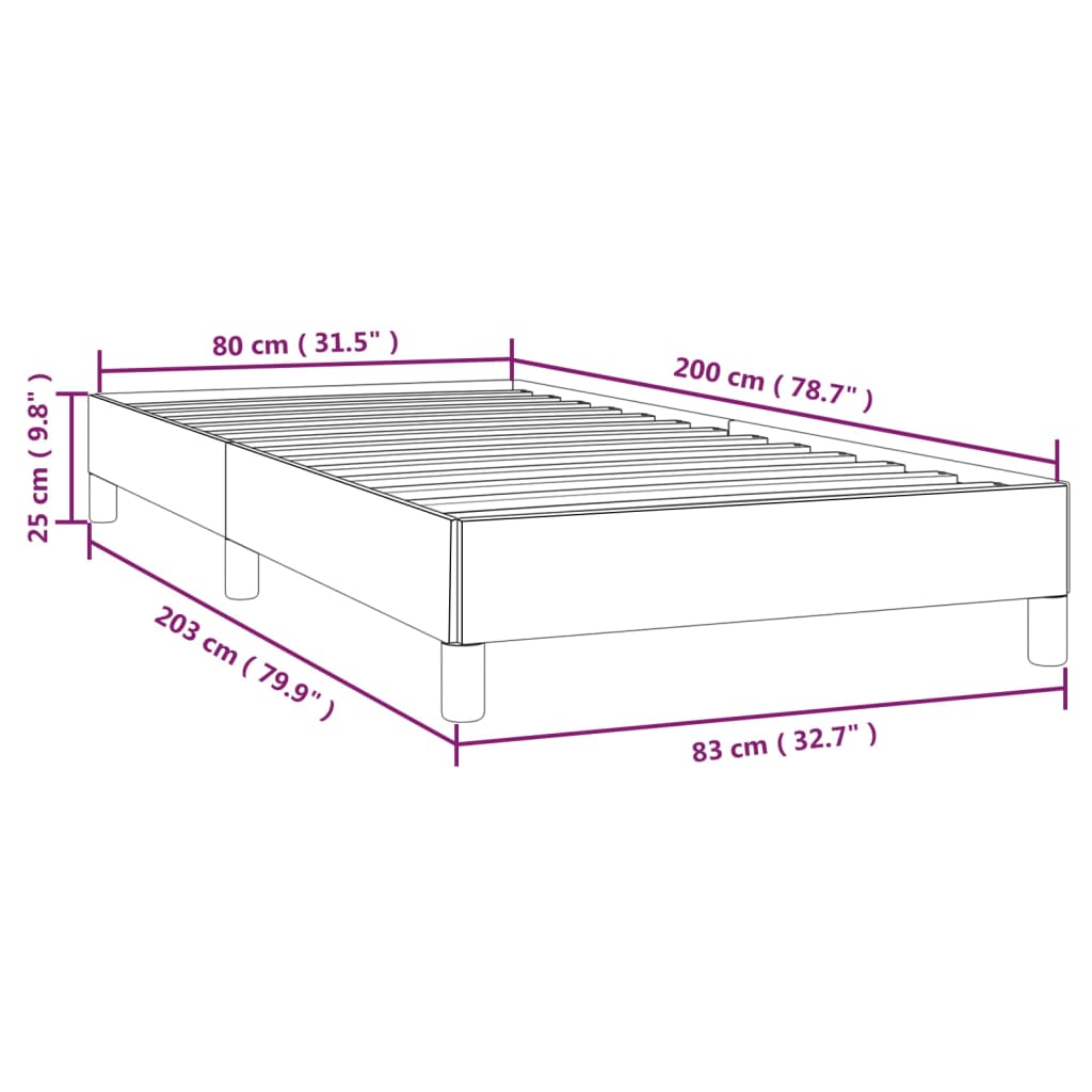 vidaXL Estrutura de cama 80x200 cm veludo preto