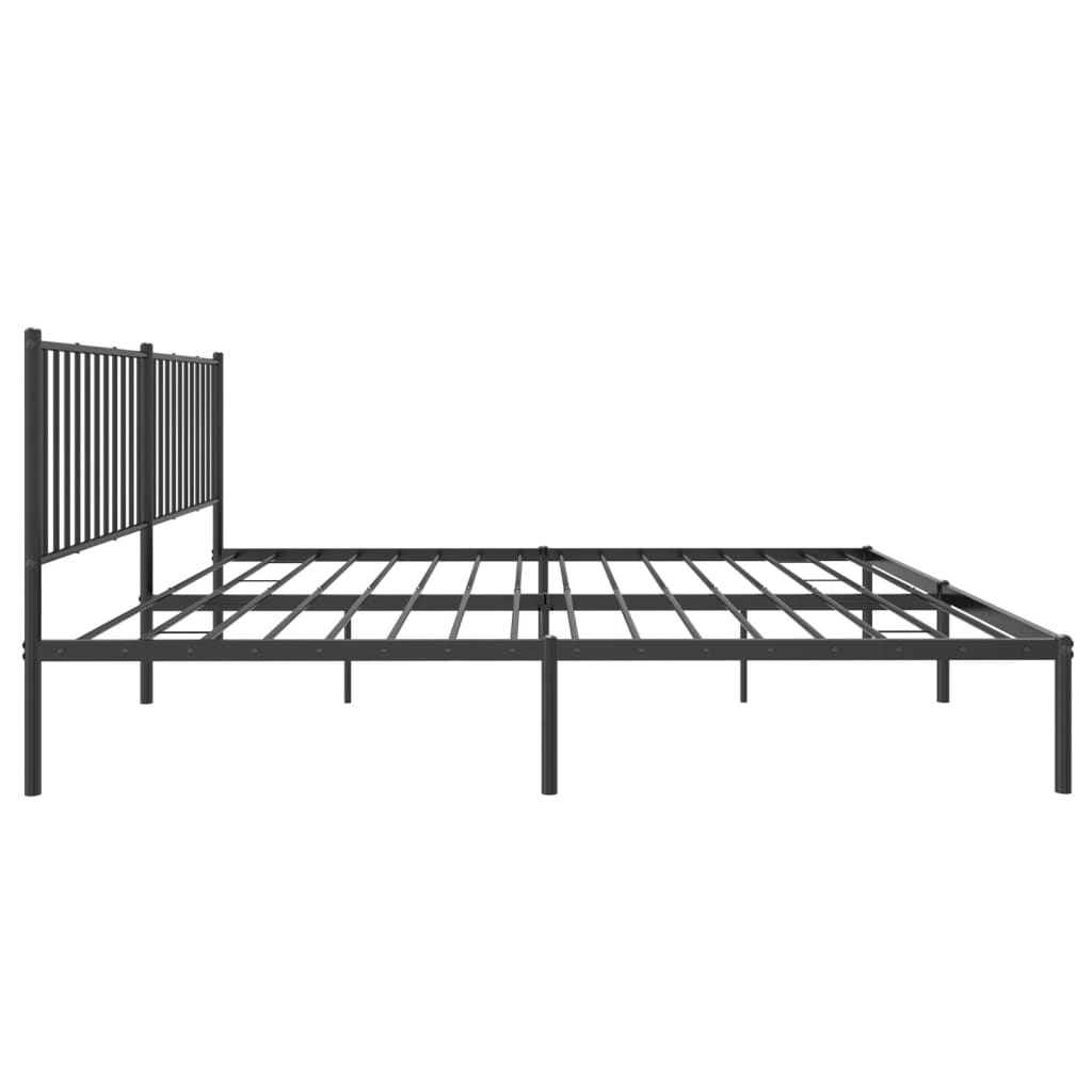 vidaXL Estrutura de cama em metal com cabeceira 180x200 cm preto