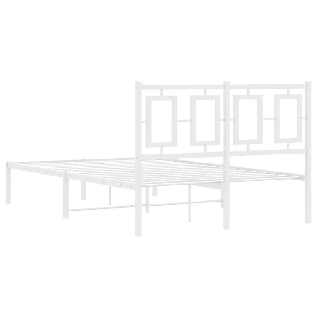 vidaXL Estrutura de cama com cabeceira 120x200 cm metal branco