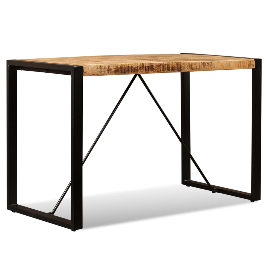 vidaXL Mesa de jantar madeira de mangueira maciça áspera 120 cm