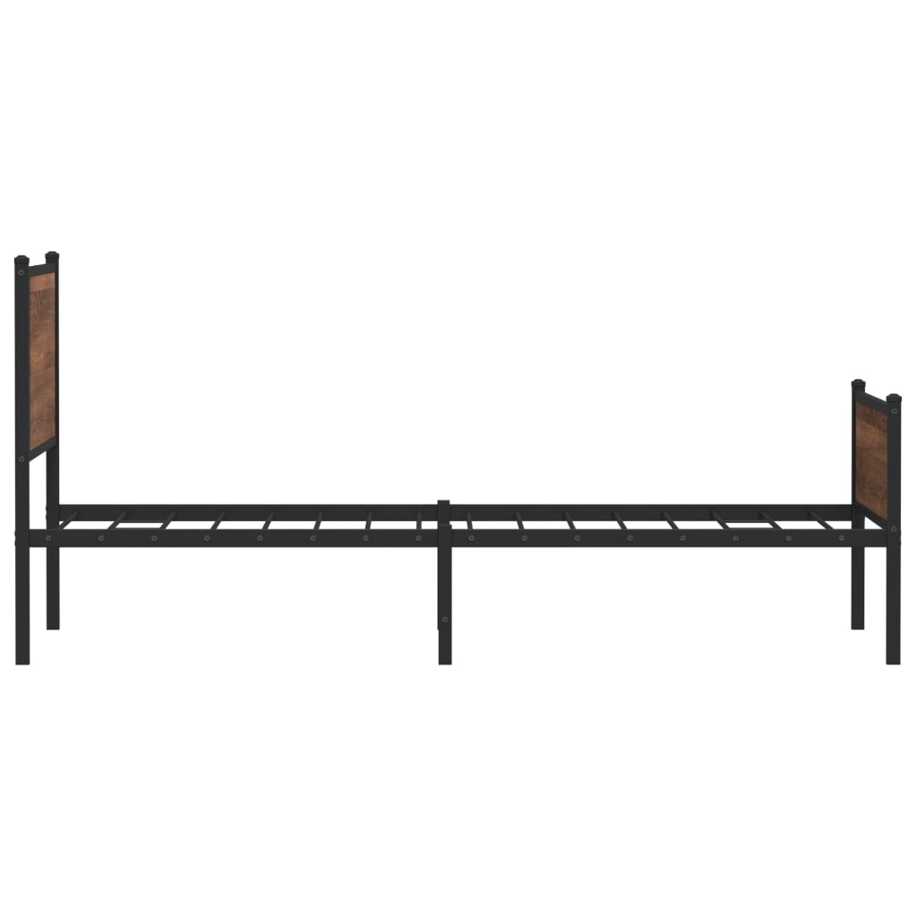 vidaXL Estrutura de cama sem colchão 107x203cm metal carvalho castanho