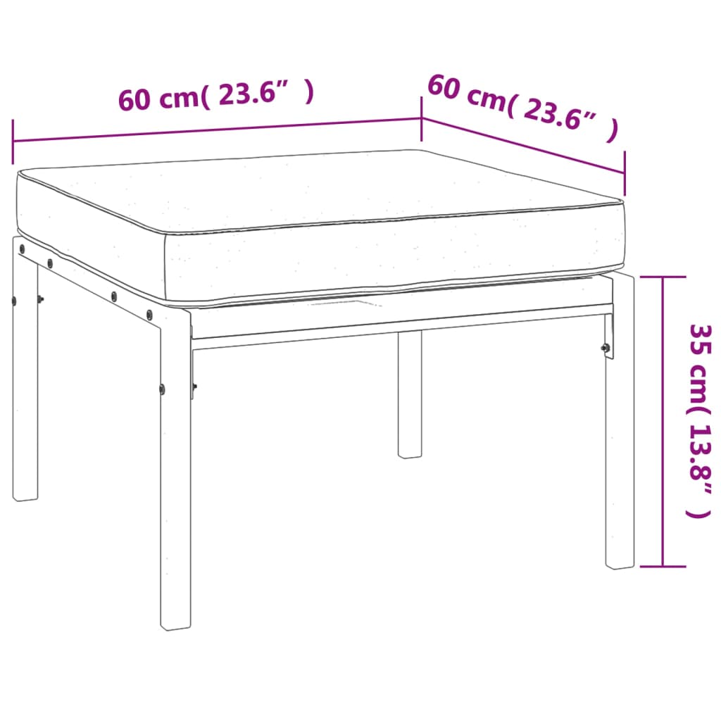 vidaXL 7 pcs conjunto lounge de jardim aço c/ almofadões cinzentos