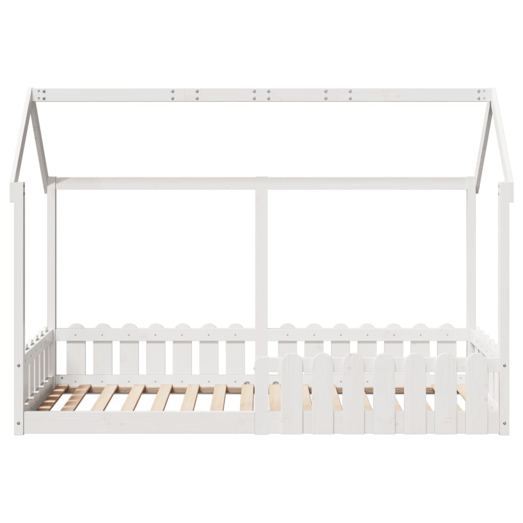 vidaXL Cama infantil formato casa 80x200 cm pinho maciço branco