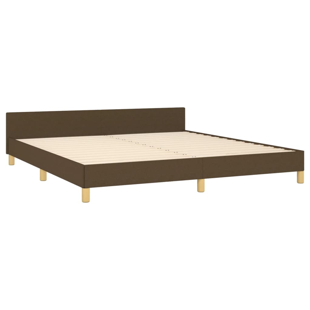 vidaXL Estrutura de cama sem colchão 160x200 cm tecido castanho-escuro