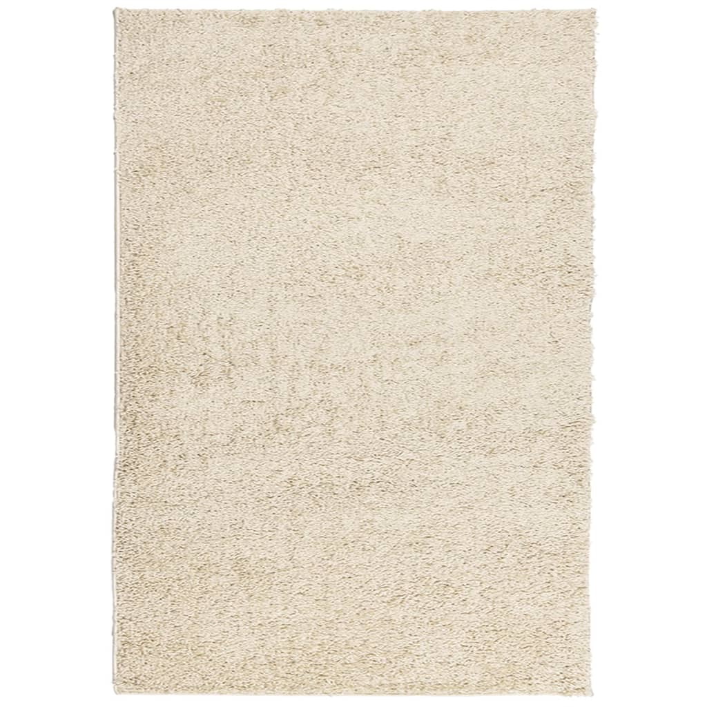 vidaXL Tapete shaggy de pelo alto PAMPLONA 140x200 cm dourado