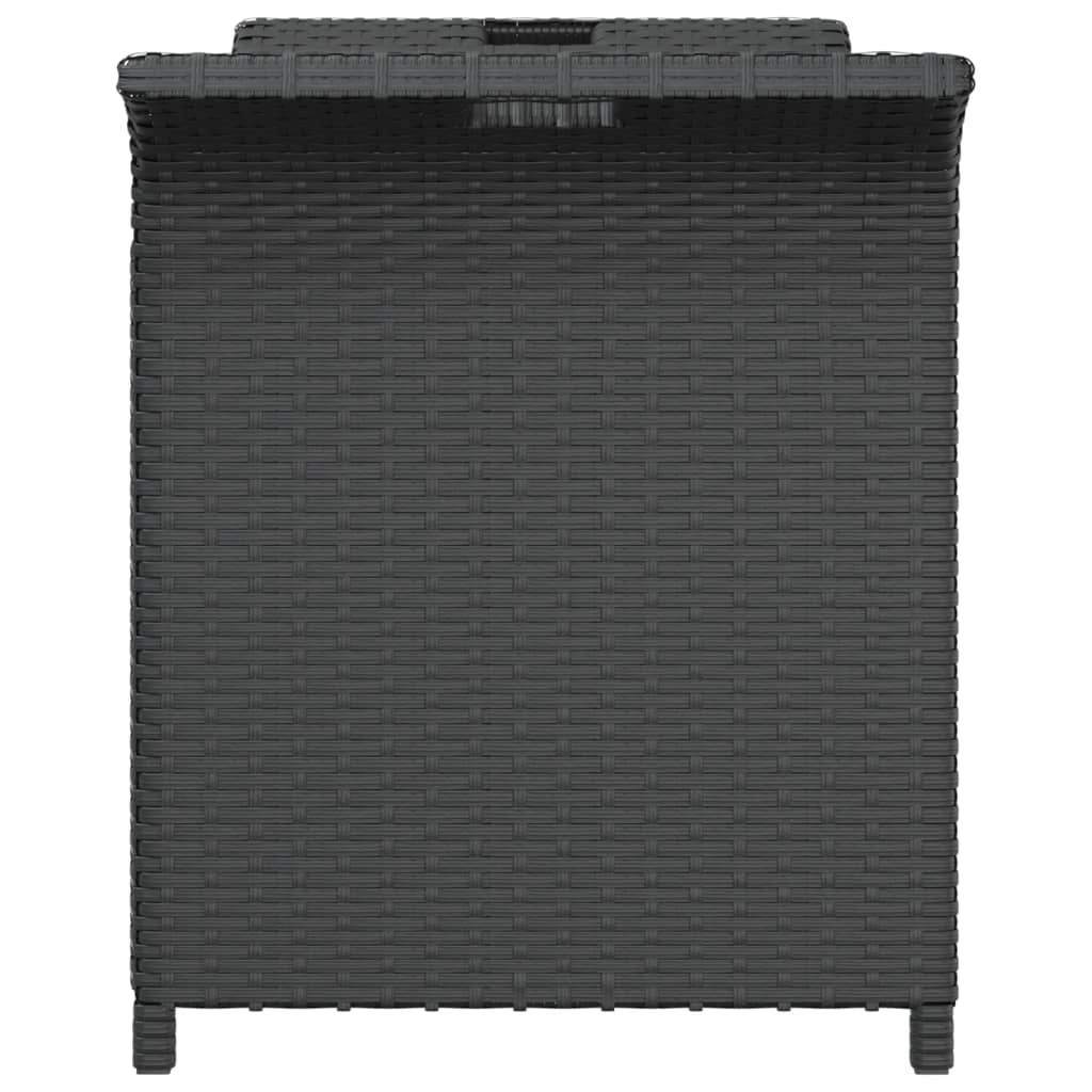 vidaXL Banco de jardim com almofadão 116x46x57 cm vime PE preto