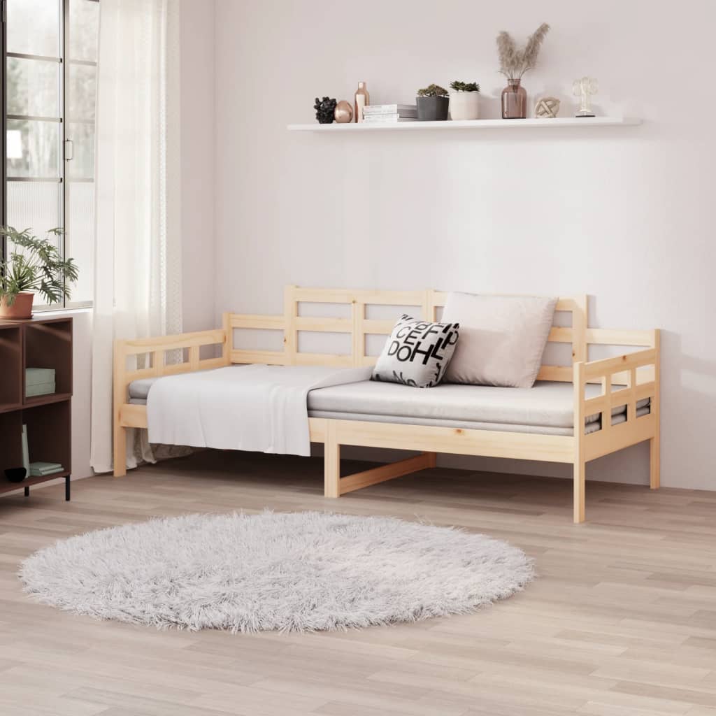 vidaXL Sofá-cama madeira de pinho maciça 90x190 cm