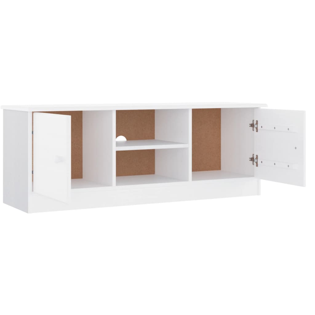 vidaXL Móvel de TV ALTA 112x35x41 cm madeira de pinho maciça branco