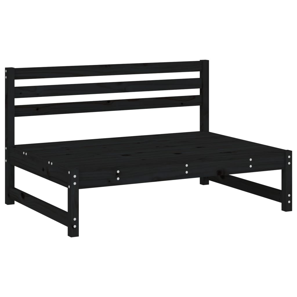 vidaXL Sofá de centro para jardim 120x80 cm pinho maciço preto