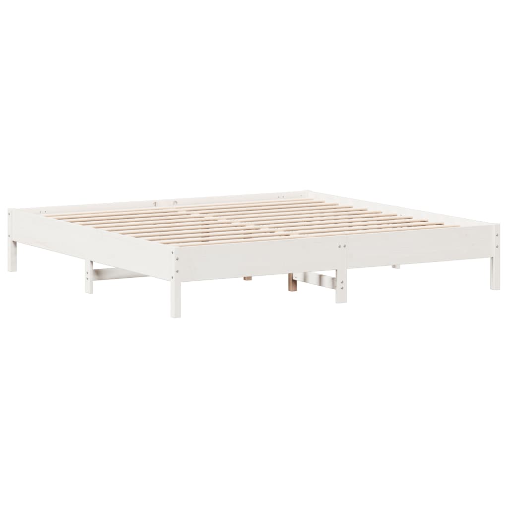 vidaXL Cama sem colchão 200x200 cm madeira de pinho maciça branco