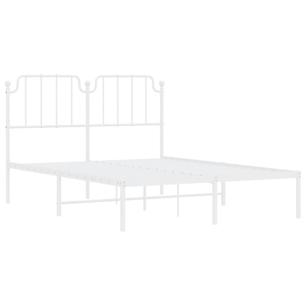 vidaXL Estrutura de cama com cabeceira 140x200 cm metal branco