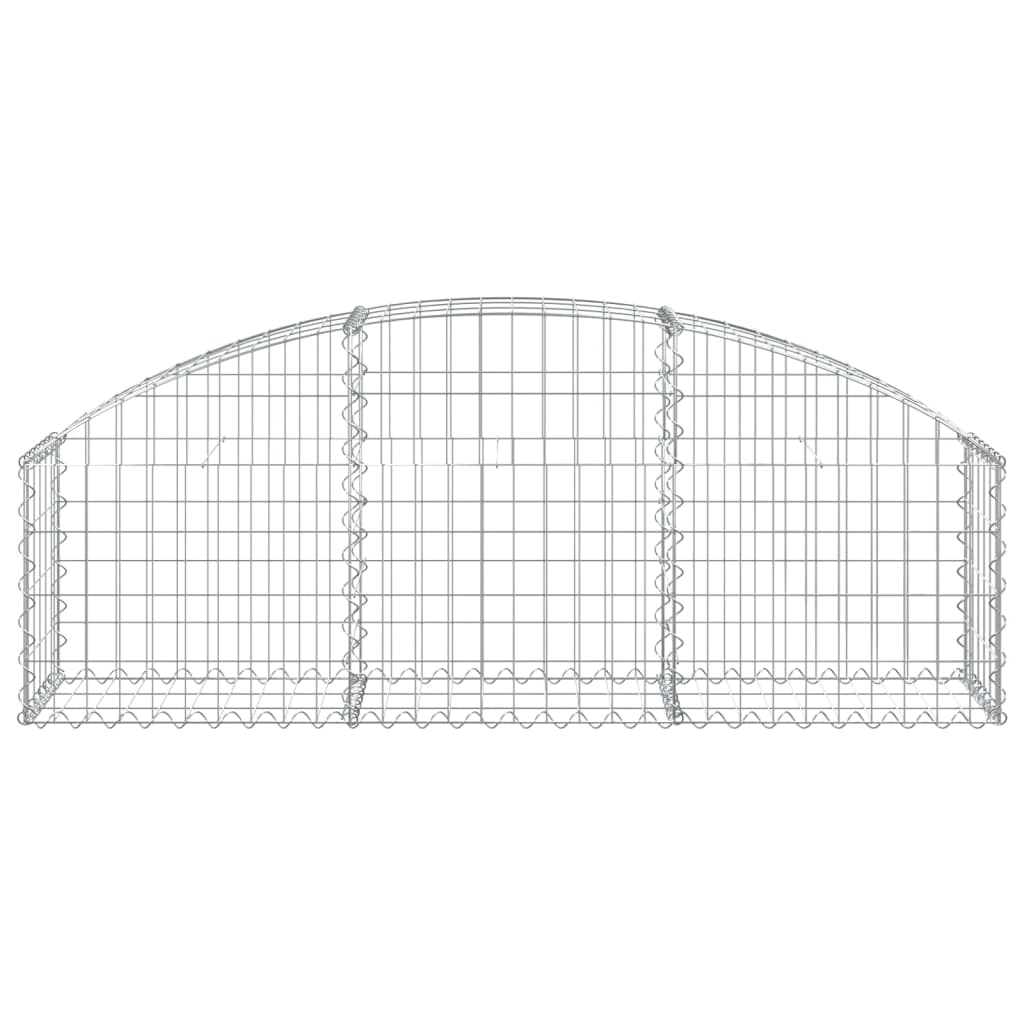 vidaXL Cesto gabião arqueado 150x30x40/60 cm ferro galvanizado