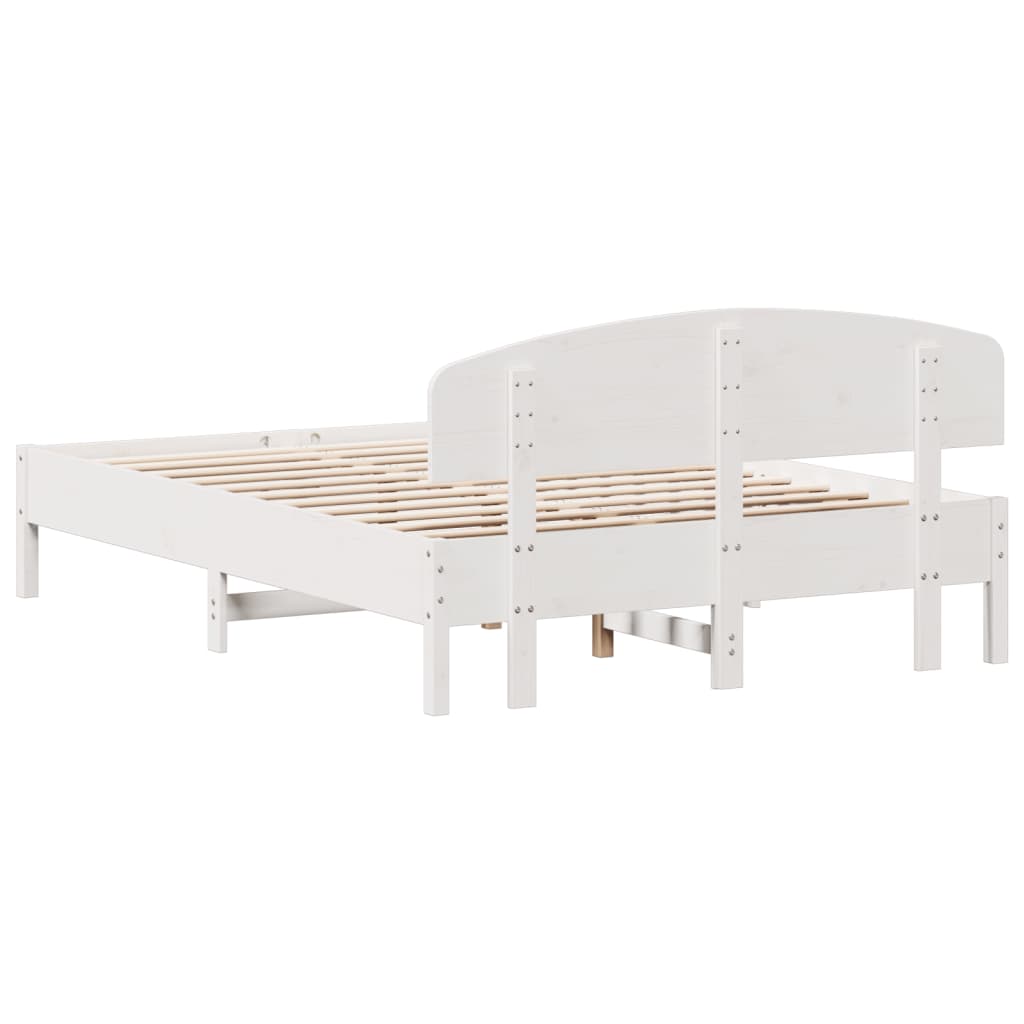 vidaXL Cama sem colchão 160x200 cm madeira de pinho maciça branco