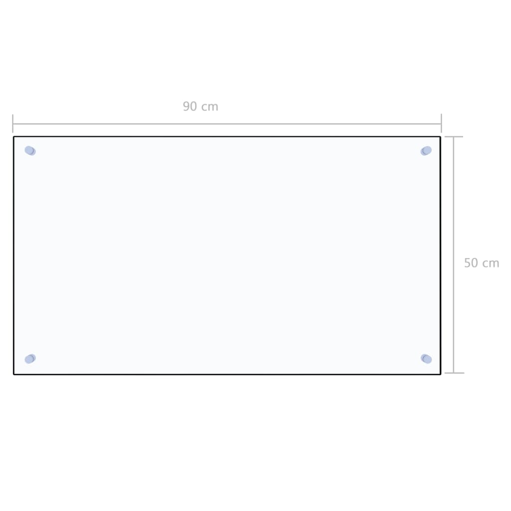 vidaXL Painel anti-salpicos cozinha 90x50 cm vidro temp. transparente