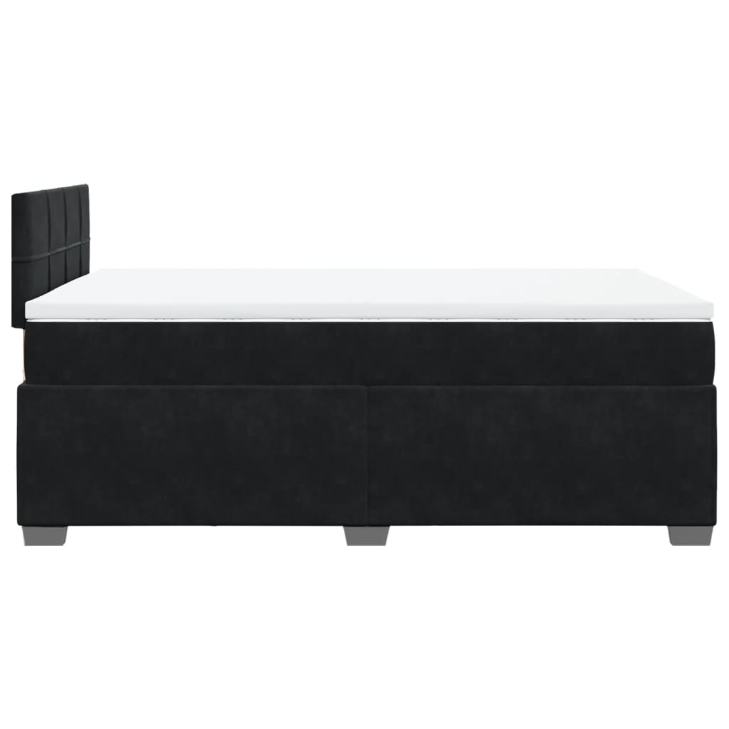 vidaXL Cama boxspring com colchão 120x190 cm veludo preto