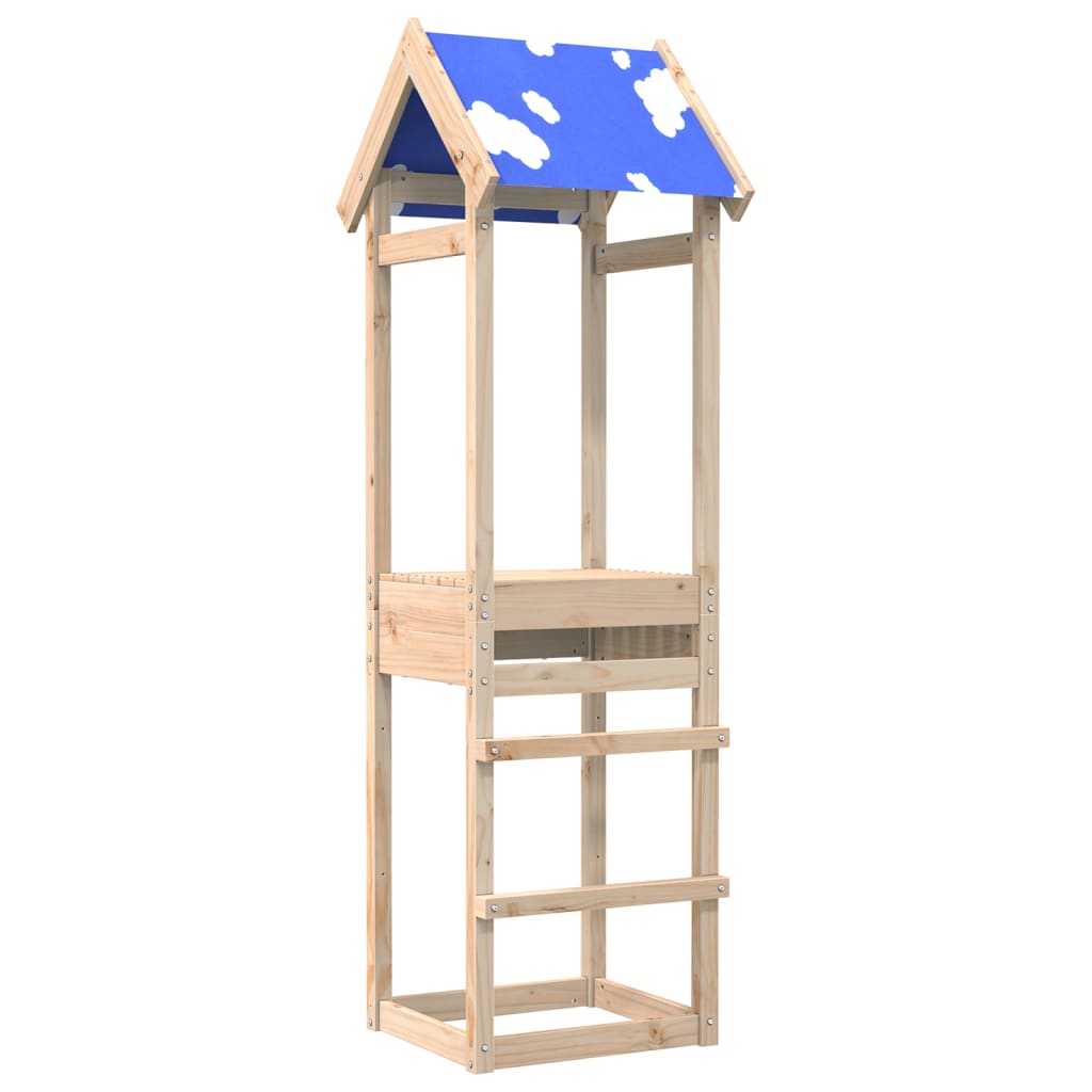 vidaXL Torre de brincar 52,5x46,5x195 cm madeira de pinho maciça