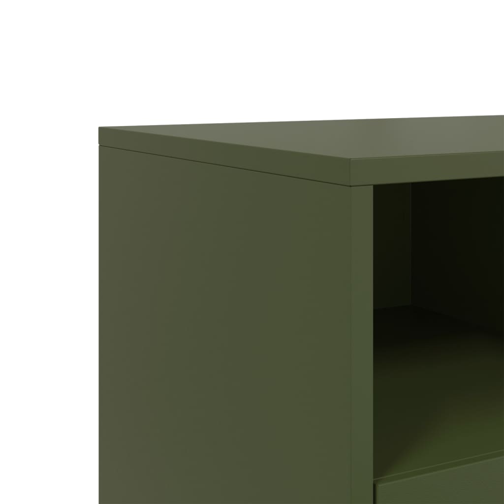 vidaXL Móvel de TV 68x39x43,5 cm aço verde azeitona