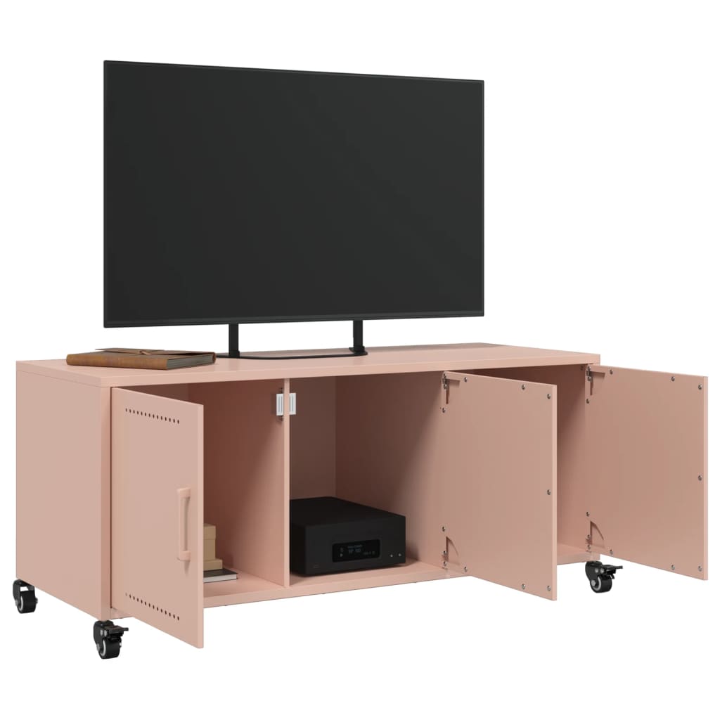 vidaXL Móvel de TV 100,5x39x43,5 cm aço rosa