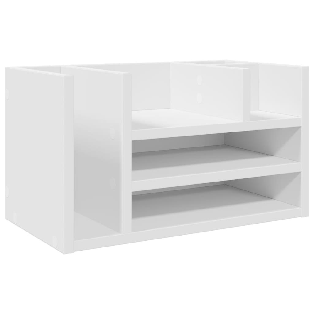 vidaXL Organizador de secretária 44,5x24x25cm derivados madeira branco